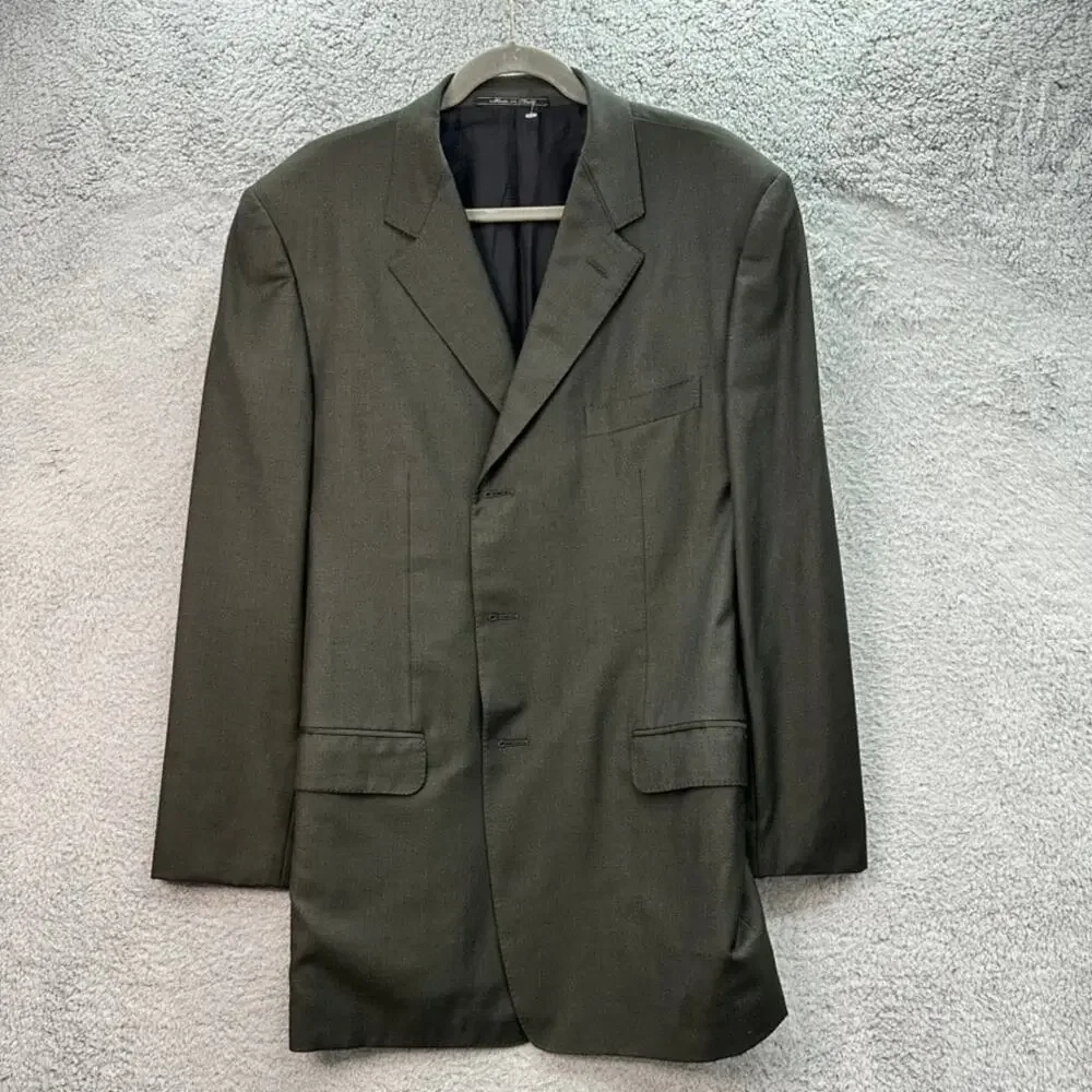 Gianni Versace Couture Men's Size ?? 3-Button Blazer Olive Green Business Flaw